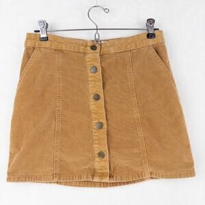 Altar'd State Corduroy Mini Skirt Women Size S Tan Boho Hippie Beachy Festival